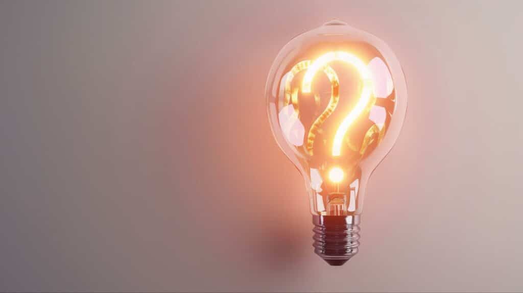 Déposer le bilan - Illustration d'une ampoule avec un point d'interrogation, symbolisant la réflexion et les questions autour du dépôt de bilan.